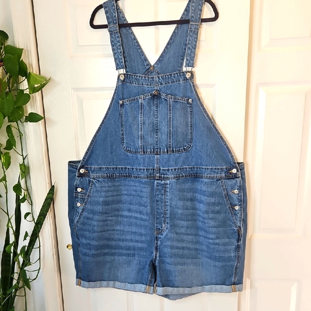 Denim Blue Women's Overall Shorts